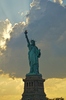 statue of liberty at sunset