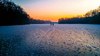 ice rink on forest lake