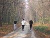 jogging in the park