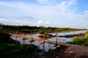 wooden bridge across mekong